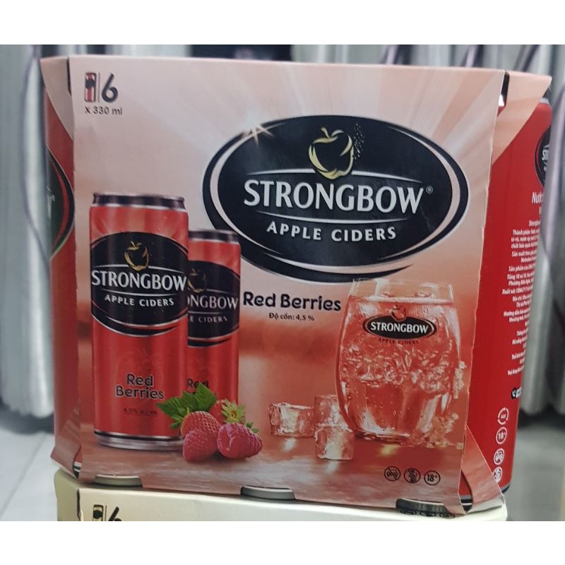 Nước trái cây lên men Strongbow 330ml táo dâu nho mật ong 6lon lốc