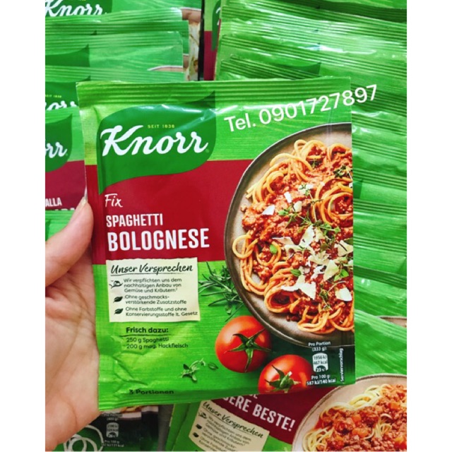 Gia Vị Sốt Mì Ý Knorr Spaghetti Bolognese 38g Bao bì mới Shopee