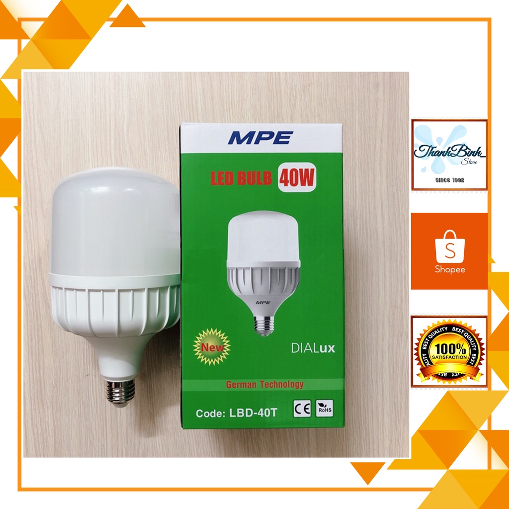 BÓNG ĐÈN LED BULB TRỤ MPE 20W 30W 40W 50W SÁNG TRẮNG Shopee Việt Nam