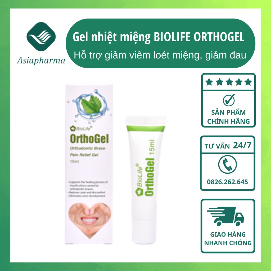 BioLife OrthoGel Gel bôi giảm viêm loét miệng áp tơ giảm đau loét