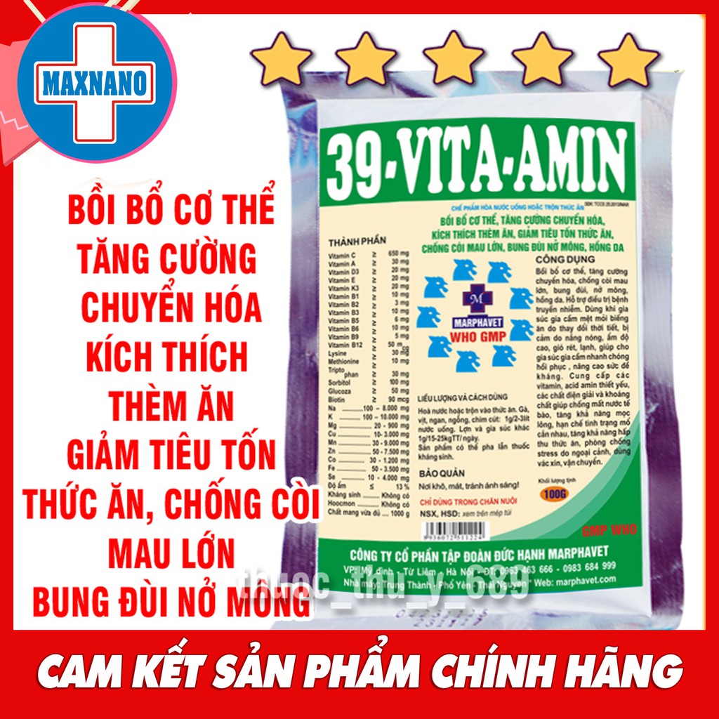 CAO CẤP 39B VITA AMIN 100g Cung cấp các vitamin acid amin bồi bổ cơ