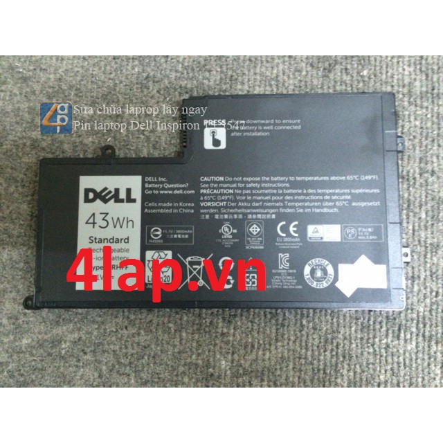 Pin Laptop Dell Inspiron 15 5547 5548 5542 5543 5545 TRHFF Zin 43Wh