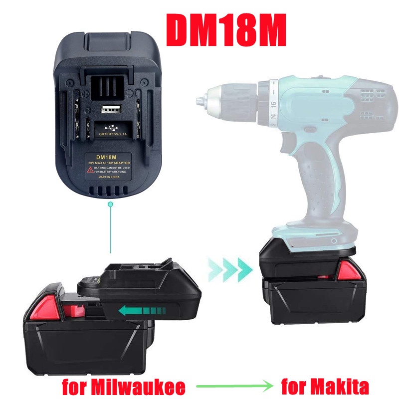 Bộ Chuyển Đổi Pin Milwaukee Cho Dewalt Sang Makita Bl1830 Bl1850 DM18M