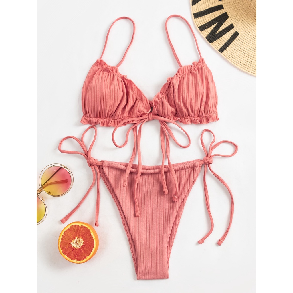 Bikini Hoa Nhí Dây Rút 2 Mảnh Siêu Tây Tanning Shopee Việt Nam