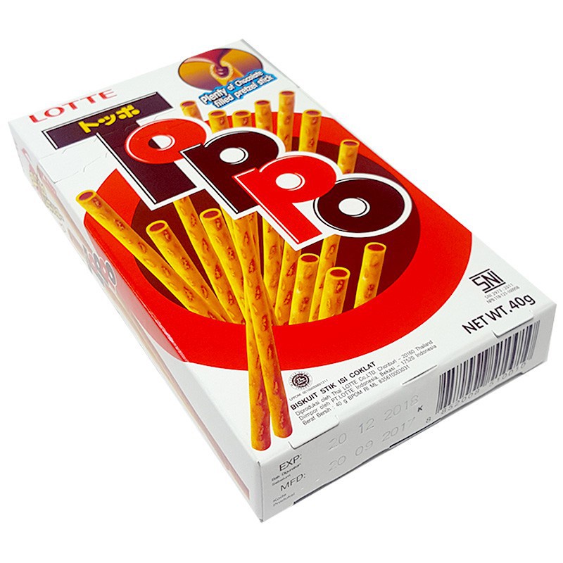 Bánh Que Toppo Lotte Nhân Socola Hương Vani Thơm Ngon Khó Cưỡng Hộp 40g