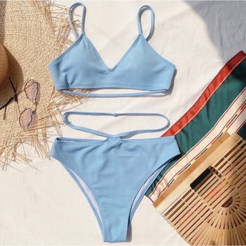 Set bikini xanh babyblue Shopee Việt Nam