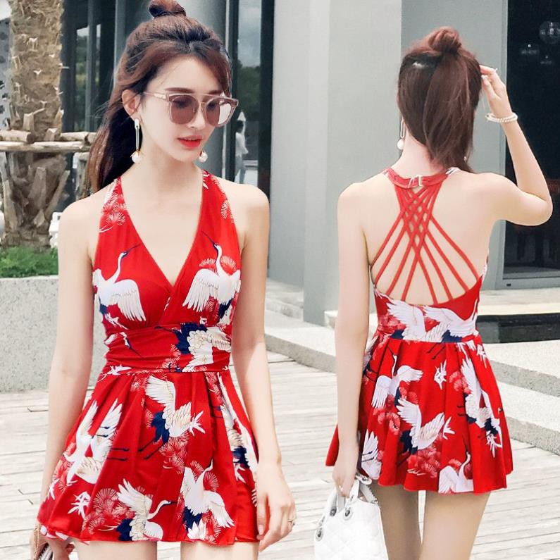 CÓ BIGSIZE Bộ bơi nữ kín đáo dạng váy Bikini Đồ Bơi 1 Mảnh CHIM