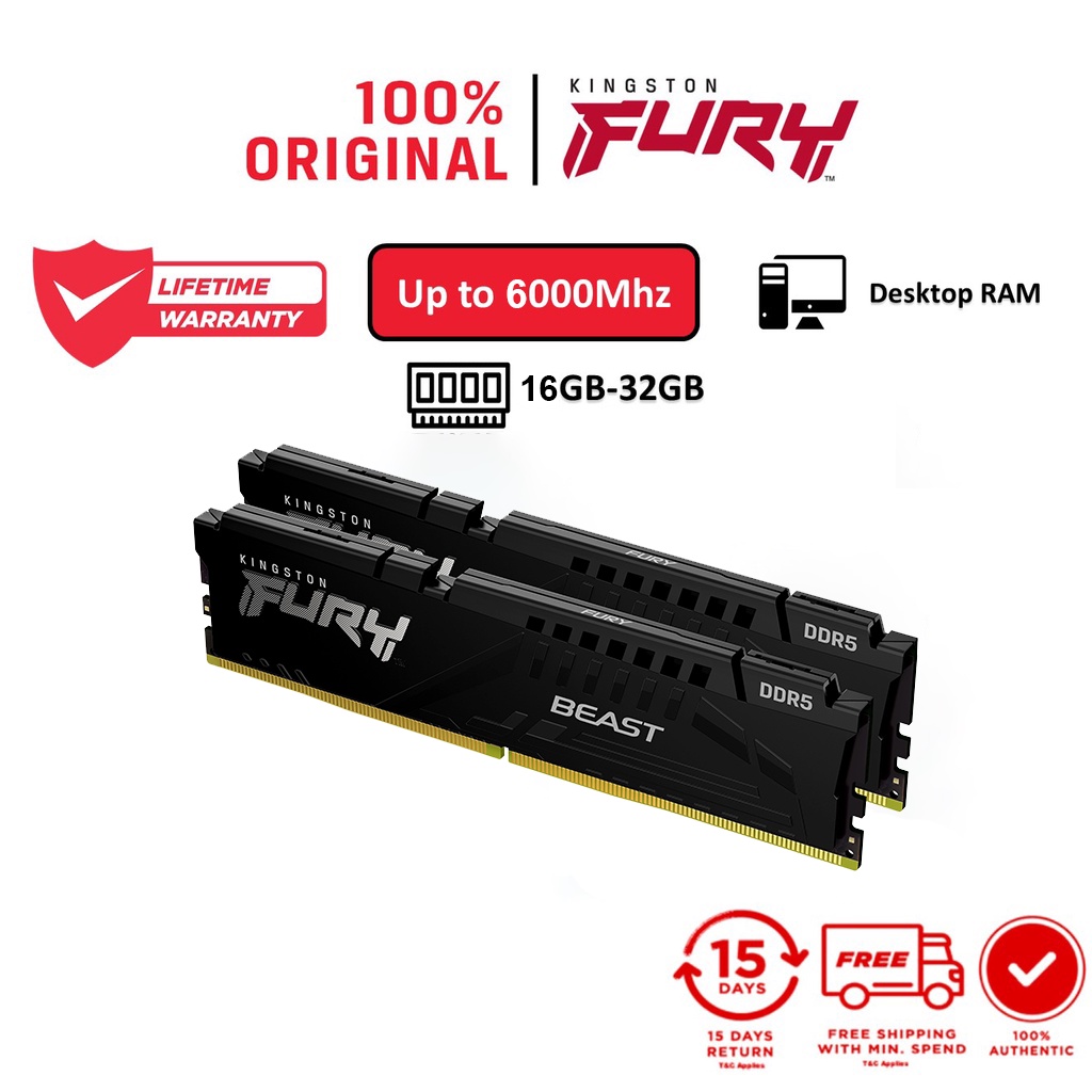 Ram Kingston Fury Beast Ddr Bus Mhz G Gb Kf C Bbk