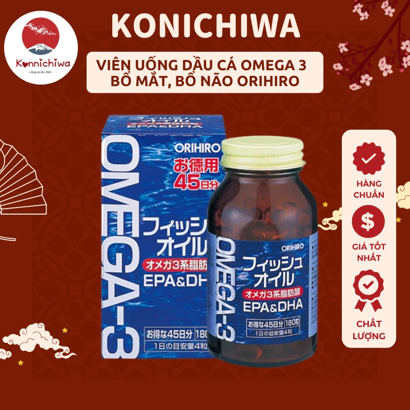 Dầu cá Omega 3 Orihiro fish oil Omega 3 EPA DHA Orihiro Nhật Bản hộp