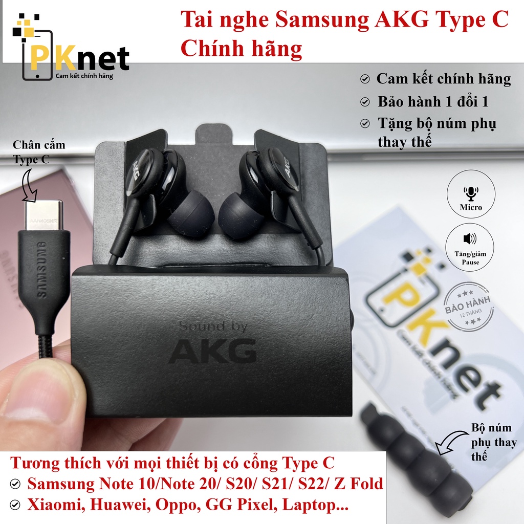 Tai nghe Samsung AKG Type C Chính Hãng dành cho Samsung Galaxy S22