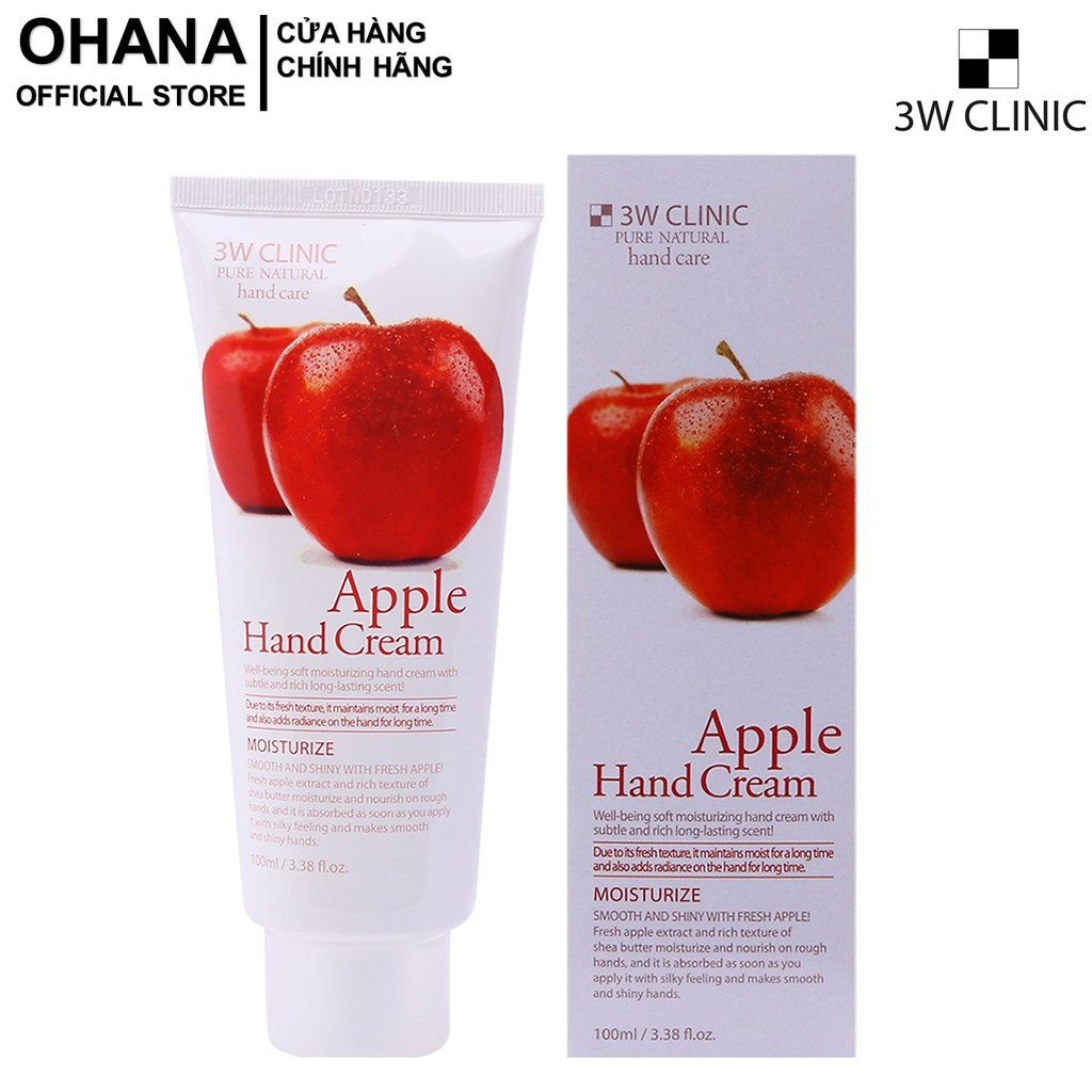 Kem D Ng Da Tay H Ng T O W Clinic Apple Hand Cream Ml Shopee