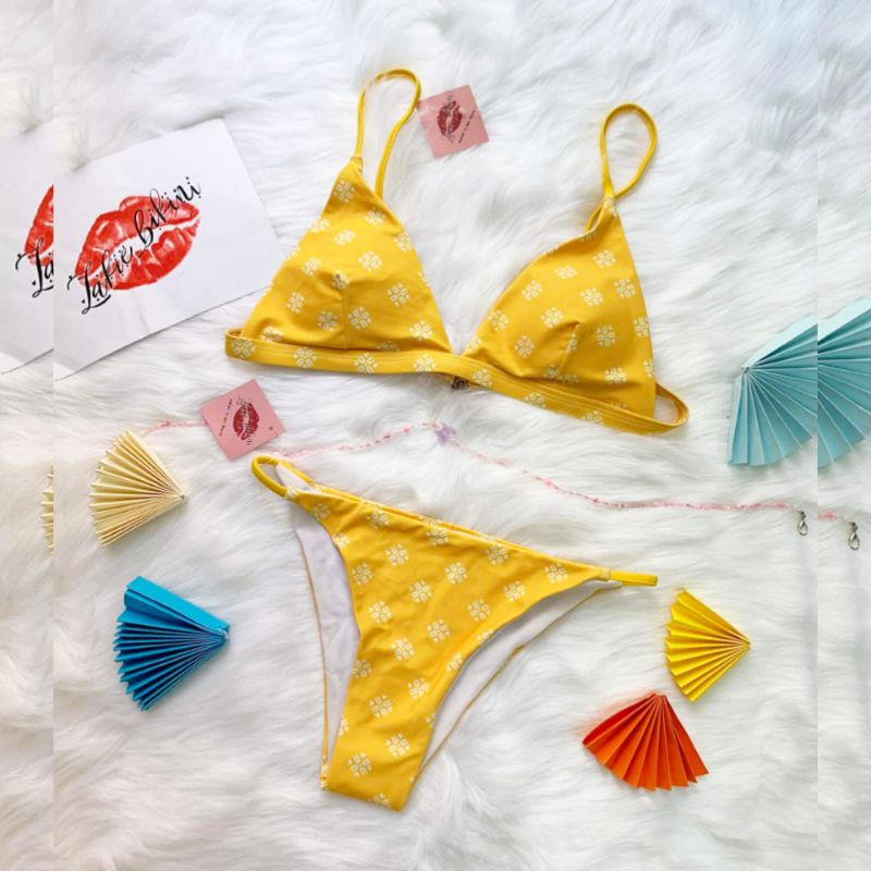 Lakie bikini Bikini 2 Mảnh Tam Giác Vàng Basic Tôn Dáng Ngực Siêu Tây