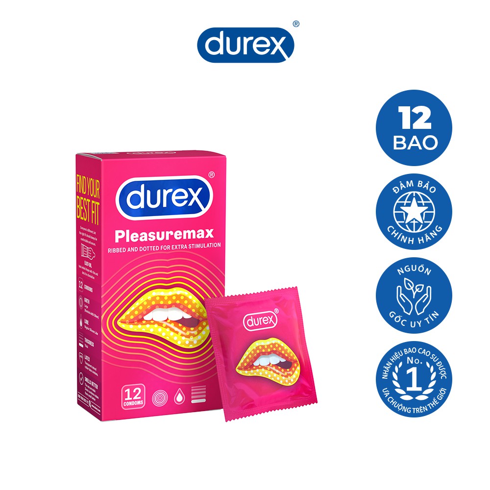 Bao cao su gân gai Durex Pleasuremax hộp 12 cái Shopee Việt Nam