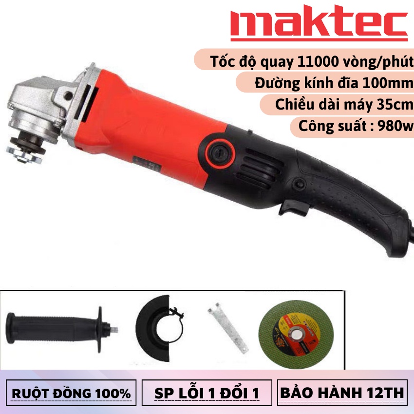 Máy Mài Cắt Góc Cầm Tay MAKTEC Công Suất 980W Đường Kính Đĩa 100mm