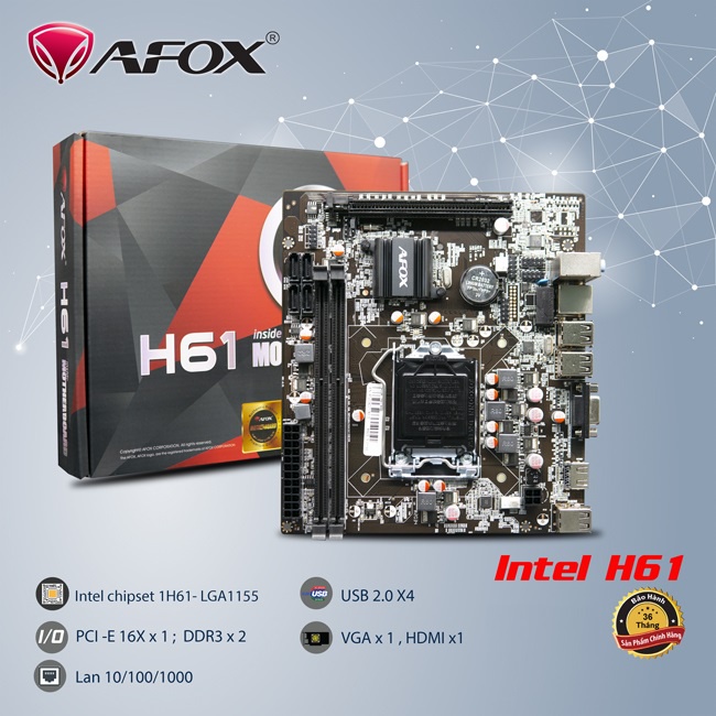 Bo mạch chủ Mainboard AFOX H610 H510 H110 H61 H81 Hàng chính hãng