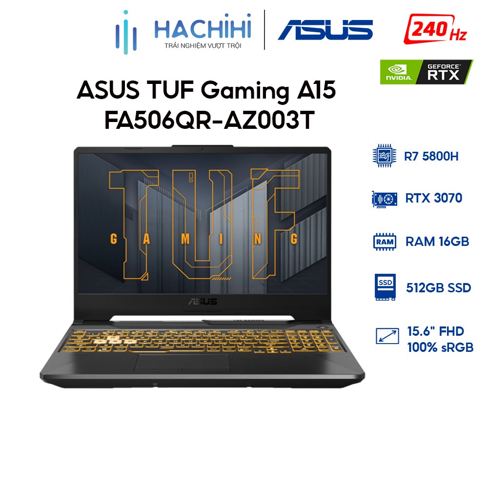 Laptop ASUS TUF Gaming A15 FA506QR AZ003T R7 5800H 16GB 512GB VGA