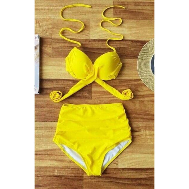 Set Đồ Bơi Nữ Bikini Đi Biển Đẹp 2 Mảnh Gọng Chéo Cạp Cao Sexy