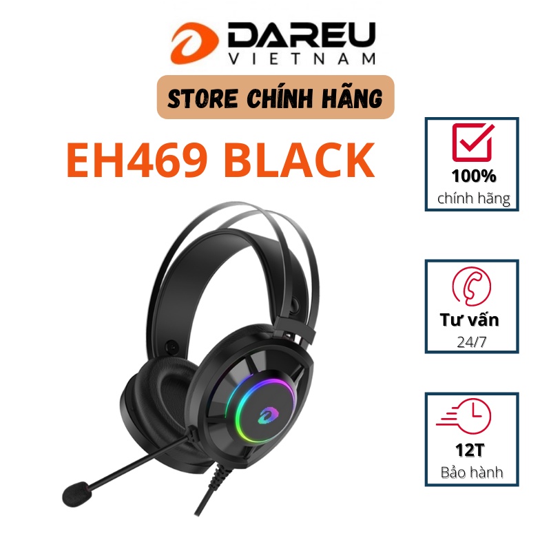 Tai nghe Gaming Dareu EH469 Black 7 1 RGB Led EH469 Đen Shopee Việt Nam