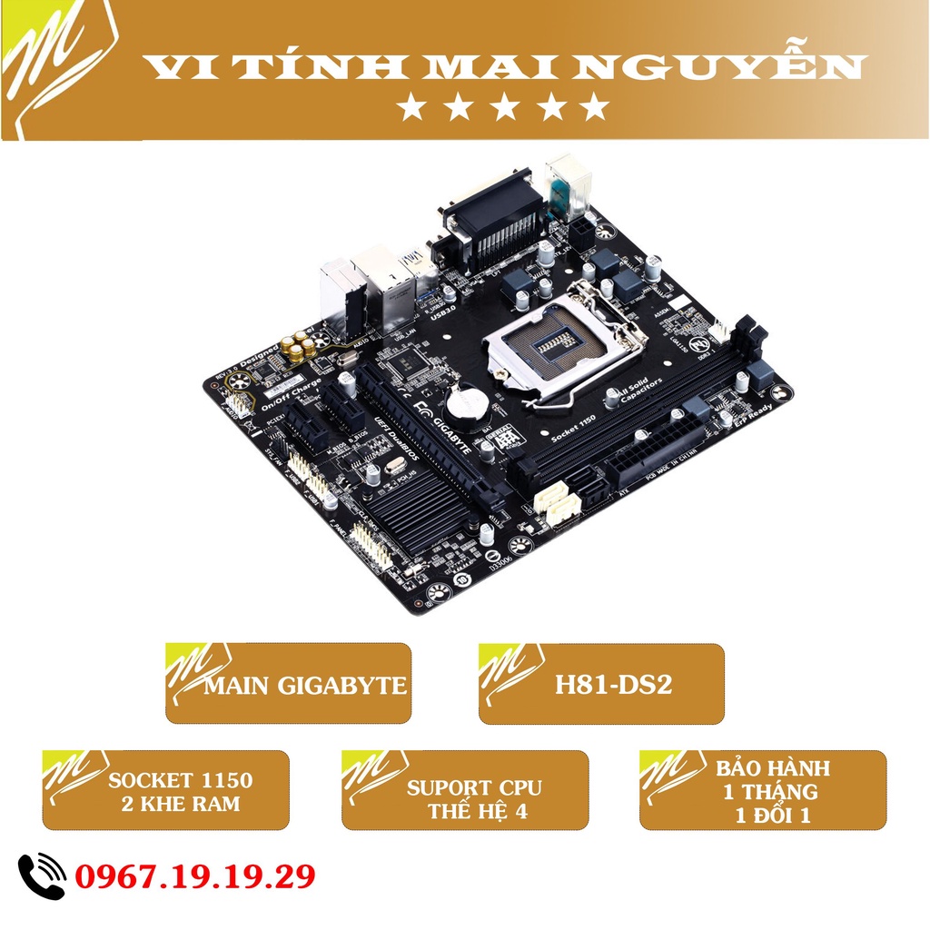 Main H81M DS2 Gigabyte chính hãng Hàng 2nd BH 1 tháng Shopee Việt Nam