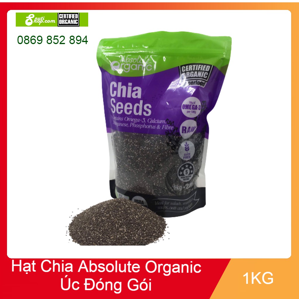 Hạt Chia Úc Absolute Organic Chính Hãng Nguyên Gói 1KG Shopee Việt Nam