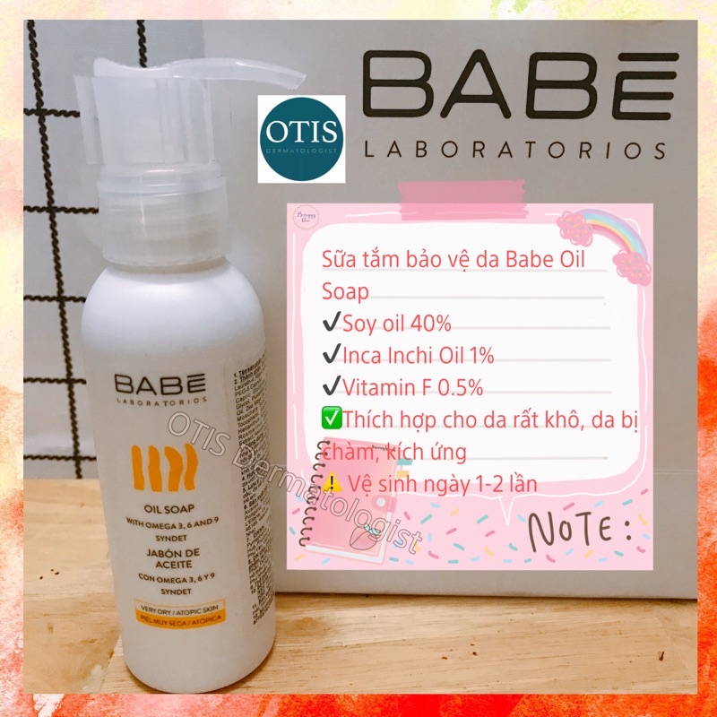 CHÍNH HÃNG BABE LABORATORIOS OIL SOAP Xà phòng tắm 100ml và 500ml