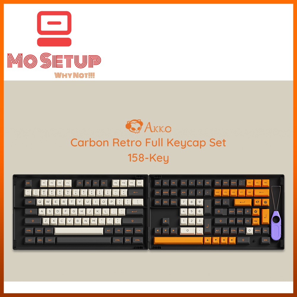 Akko Keycap Set Carbon Retro Pbt Ds Asa Profile N T Shopee