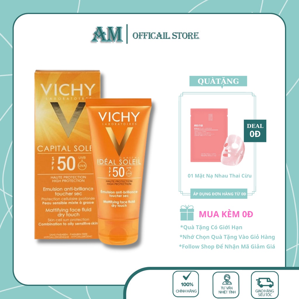 Kem Ch Ng N Ng Vichy Ideal Soleil Mattifying Dry Touch Face Fluid Spf