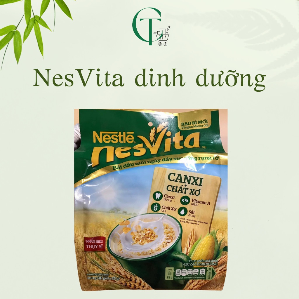 Ngũ cốc dinh dưỡng Nestle Nesvita có ít đường 14 gói 25g Shopee