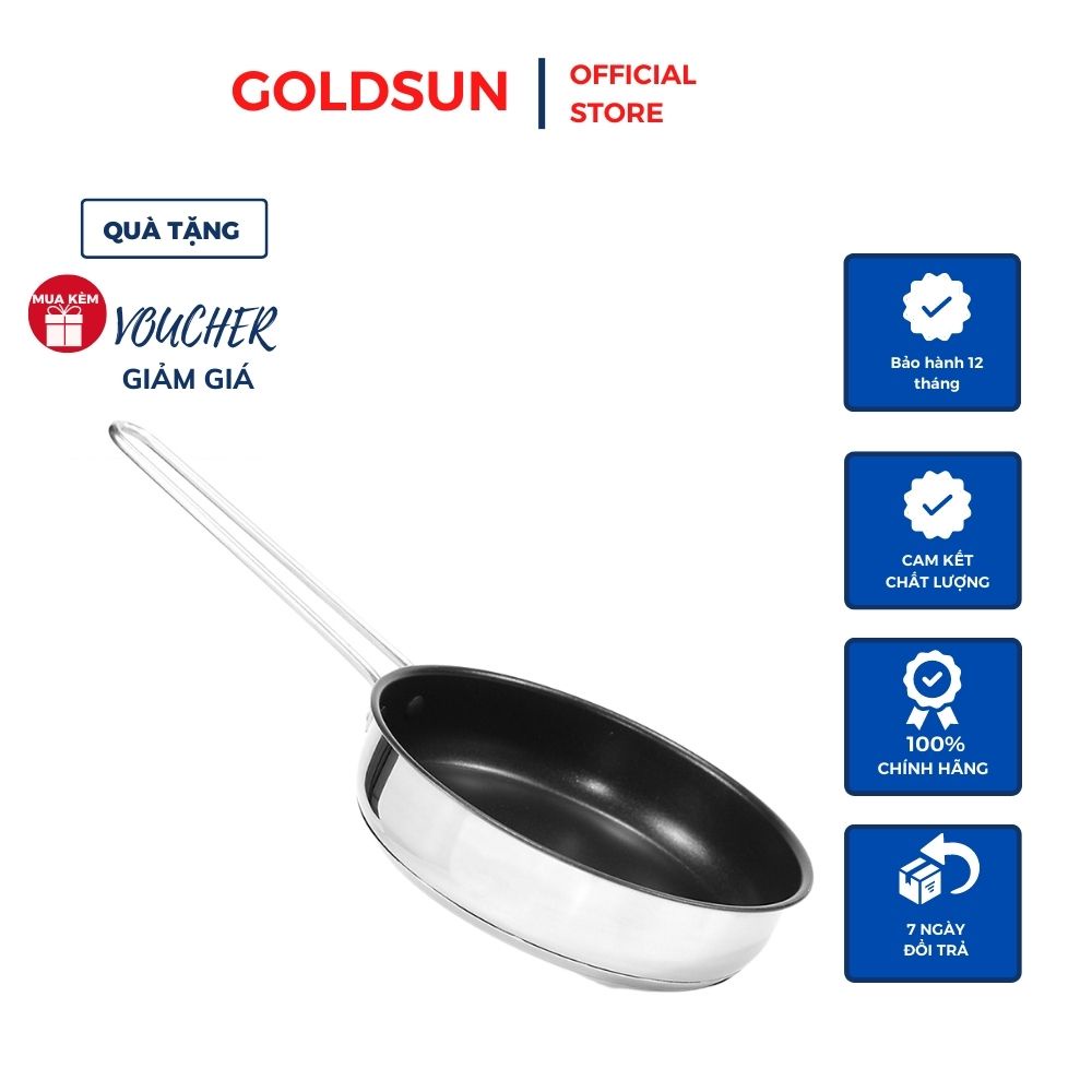 Chảo chảo inox chống dính Goldsun GPA1401 20IH 20cm Sử dụng trên