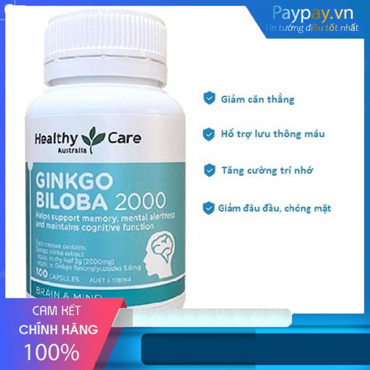 Viên uống Healthy Care Ginkgo Biloba 2000mg Úc bổ não Shopee Việt Nam