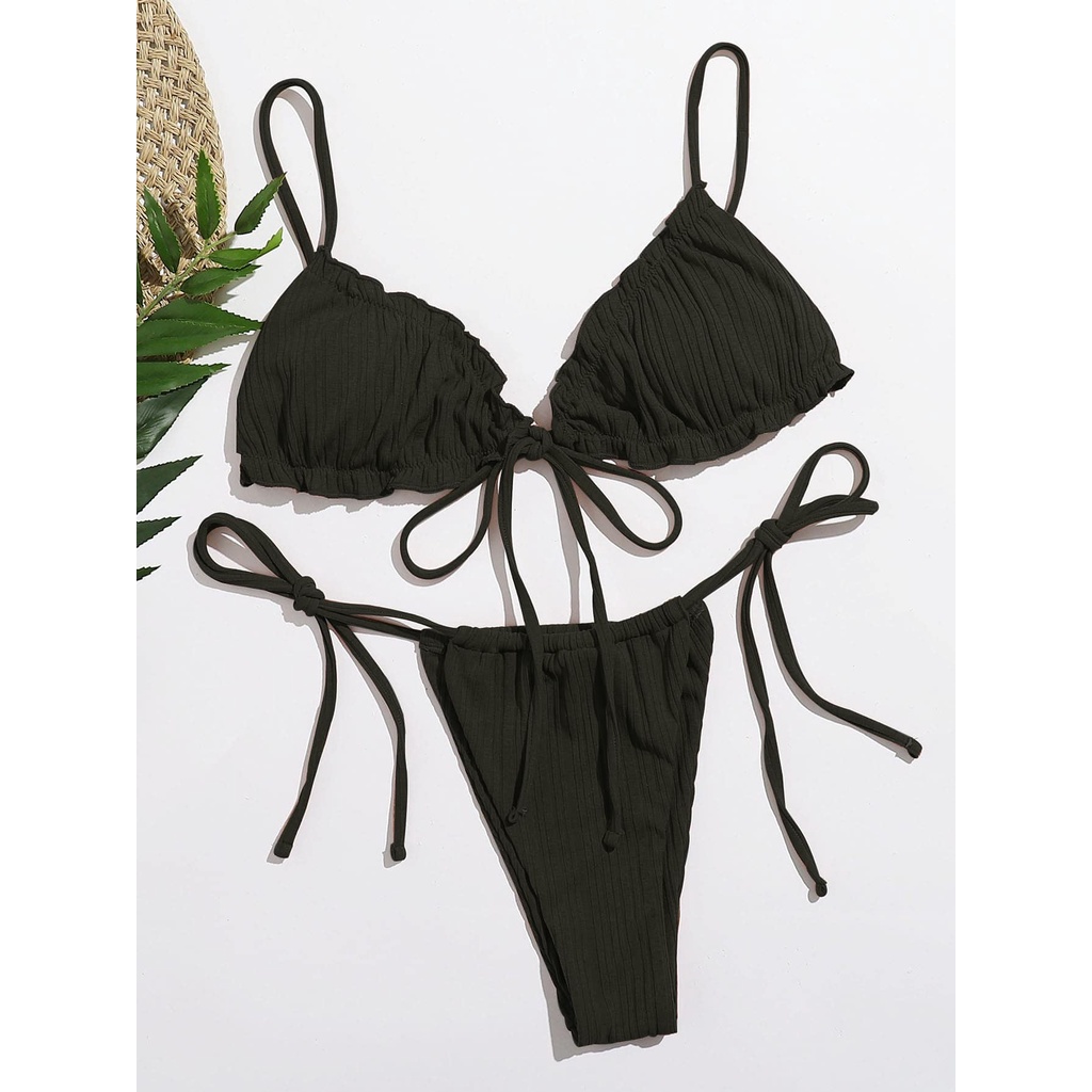 Bikini 2 Mảnh Tam Giác Nâu Sexy Phong Cách Tây Cho Nàng Tanning