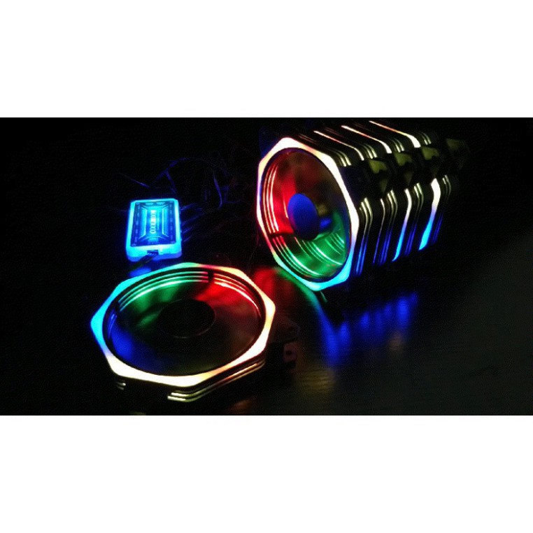 VH0H Quạt Tản Nhiệt Fan Led RGB Coolmoon V8 Đồng Bộ Hub 8 B27