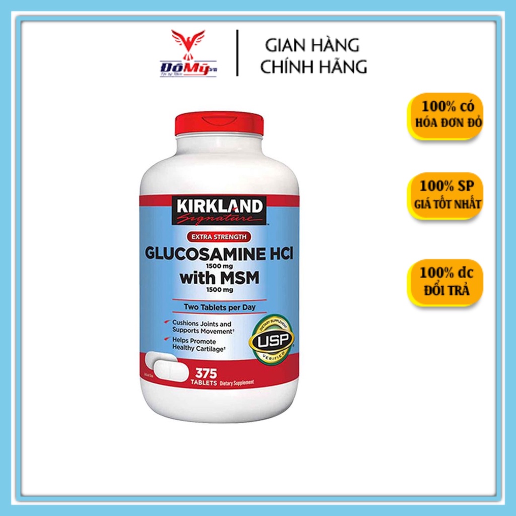 Viên hỗ trợ xương khớp Kirkland Glucosamine HCL with MSM 1500mg