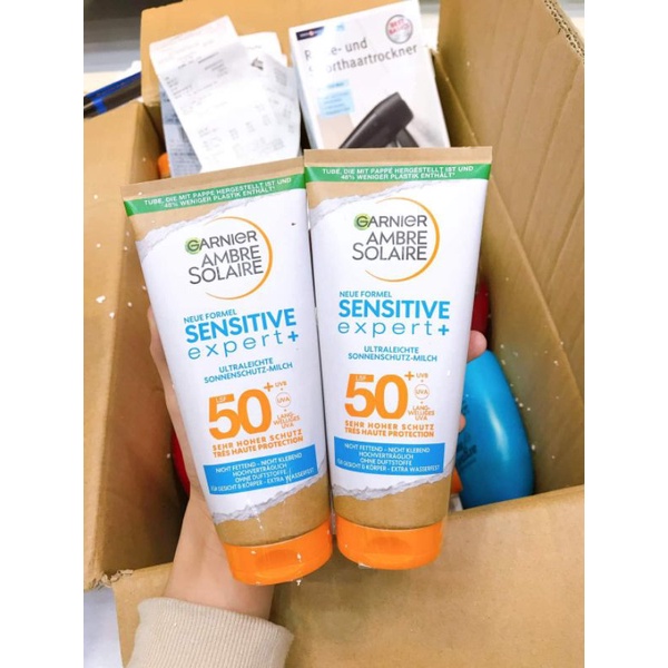 Kem chống nắng Garnier Ambre Solaire Sensitive Expert Spf 50 Shopee