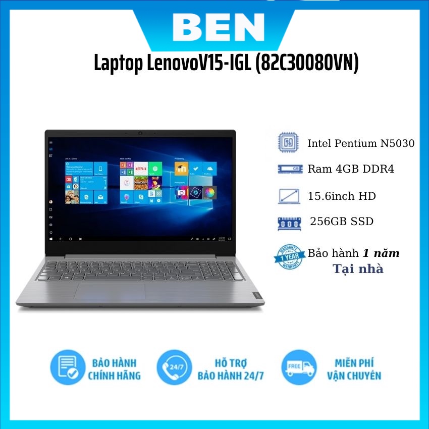 Laptop LENOVO V15 IGL 82C30080VN Intel Pentium Silver N5030 RAM 4GB