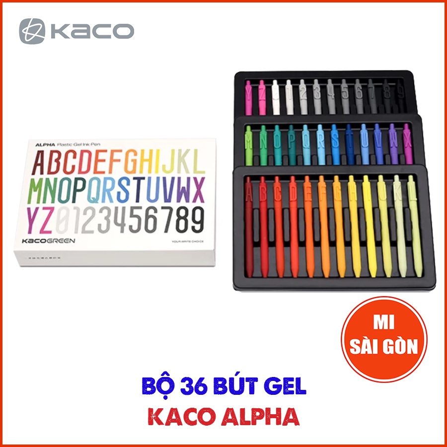 Hỏa Tốc HCM Bộ 36 Bút Gel KACO ALPHA Chính hãng Cao cấp Mực Đen