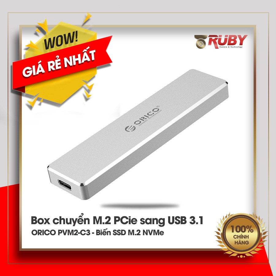 Box chuyển M 2 PCie sang USB 3 1 ORICO PVM2 C3 Biến SSD M 2 NVMe