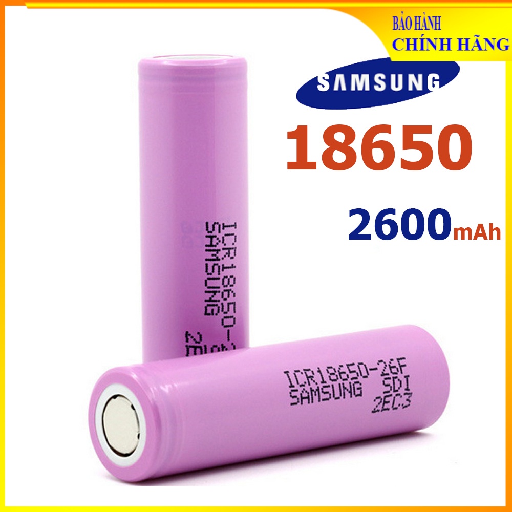 Cell Pin 18650 Samsung 2600mAh ICR18650 26F Dòng xả cao 10A Pin