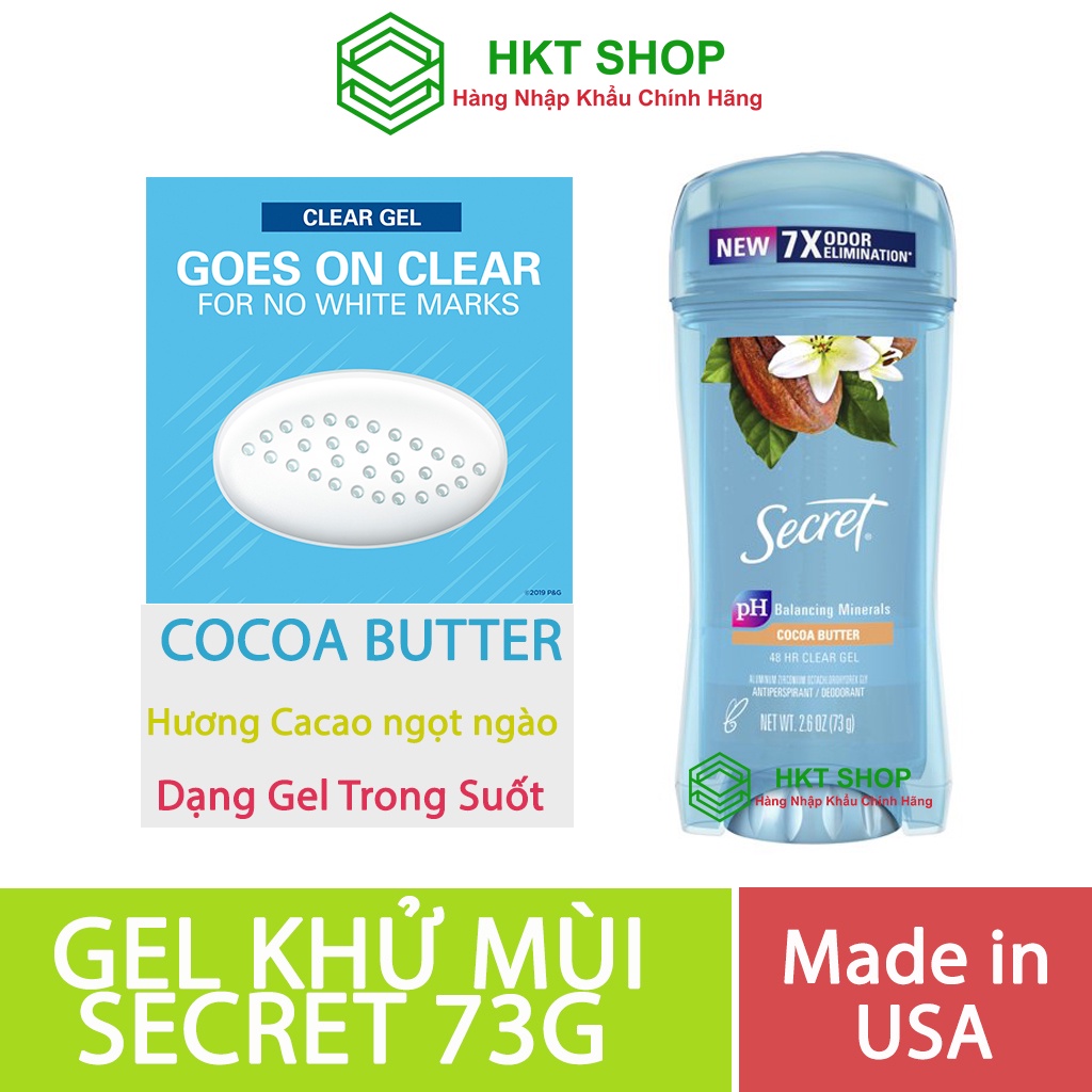 Lăn khử mùi nữ Secret Clear Gel 73g Mỹ HKT Shop Shopee Việt Nam