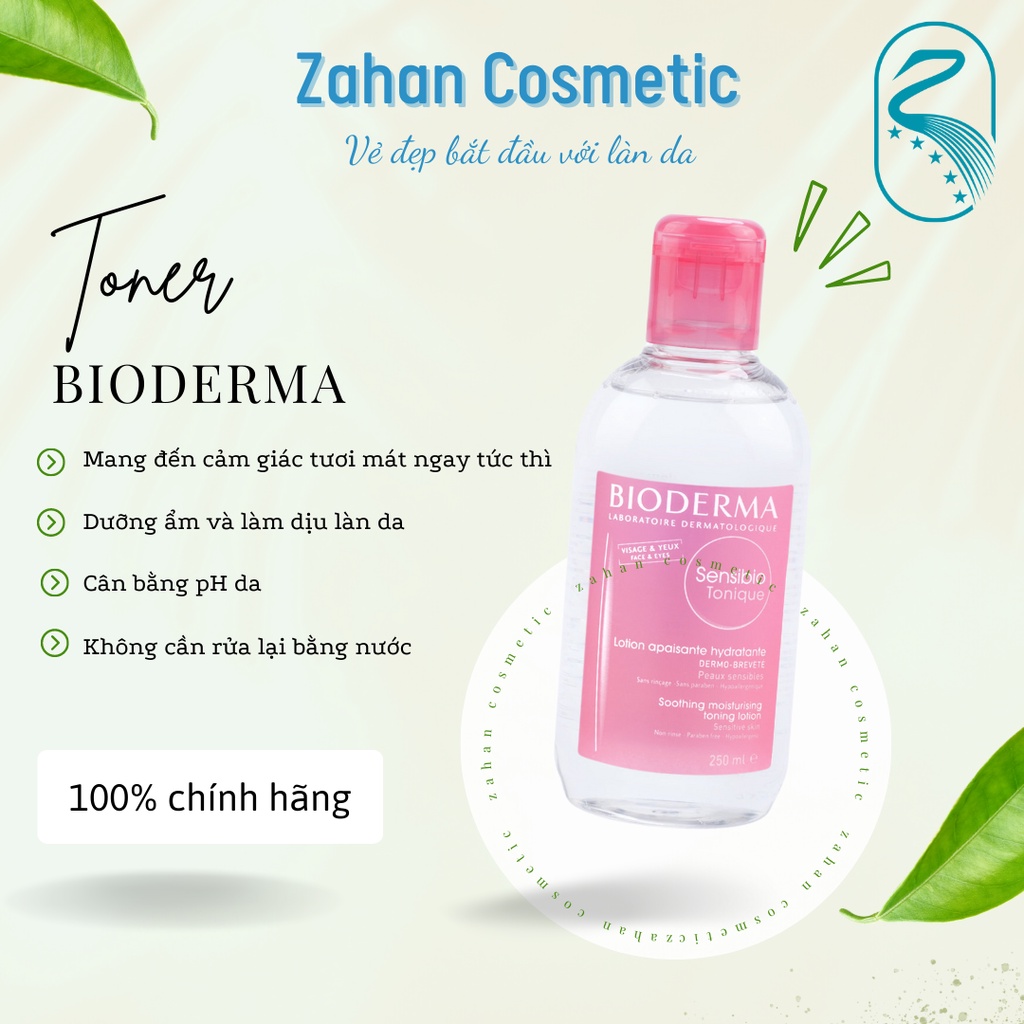 DR TRAN GIA KHANH Toner Bioderma Sensibio Tonique hồng dành cho da