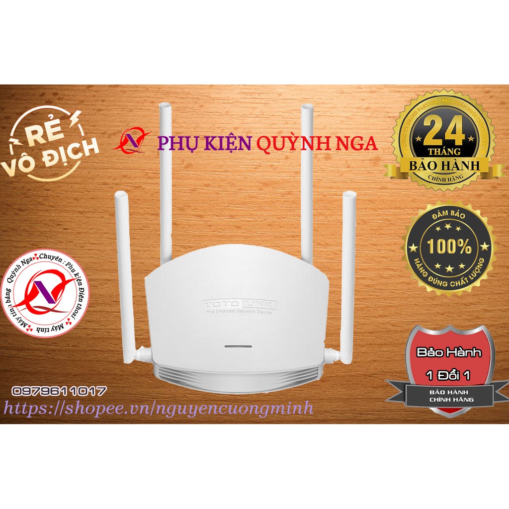 Bộ phát wifi ToTo Link N600R 4 râu tốc độ 600Mpbs Bảo hành chính hãng