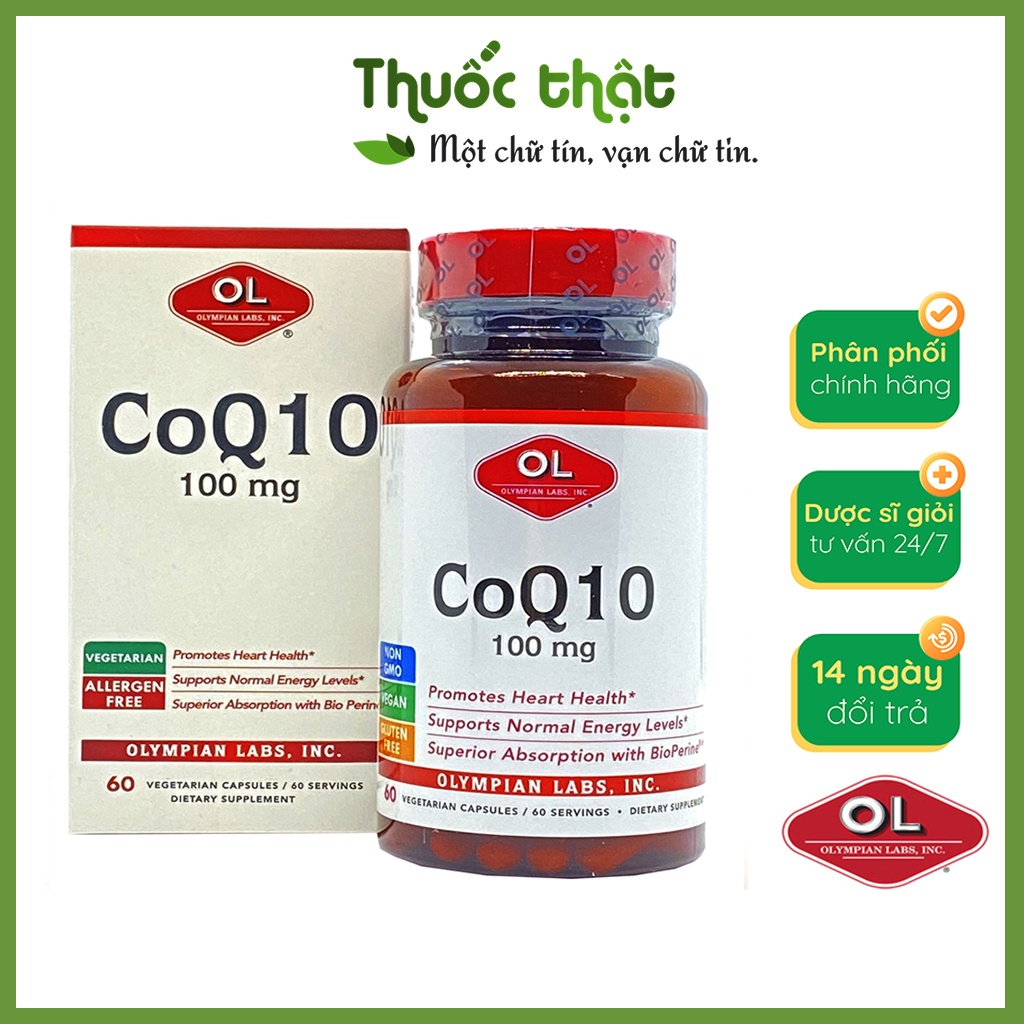 Viên uống bổ tim mạch bổ sung Coenzyme q10 Coq10 100mg Lọ 60 Viên