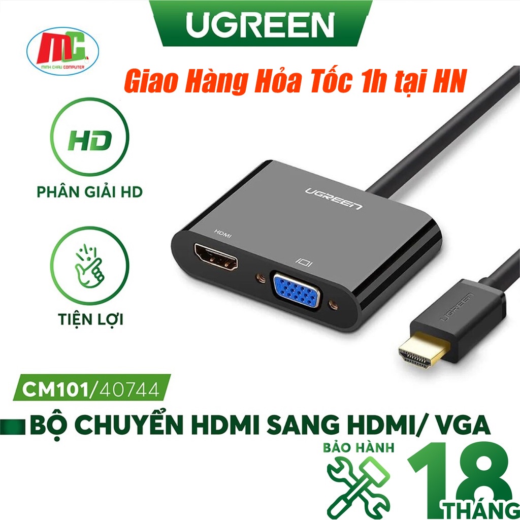 Cáp Chuyển Đổi HDMI To VGA HDMI Ugreen 40744 Hàng Chính Hãng Shopee