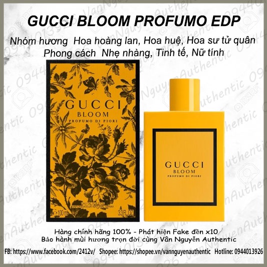 Vannguyenauthentic M U Th N C Hoa Gucci Bloom Profumo Di Fiori Edp