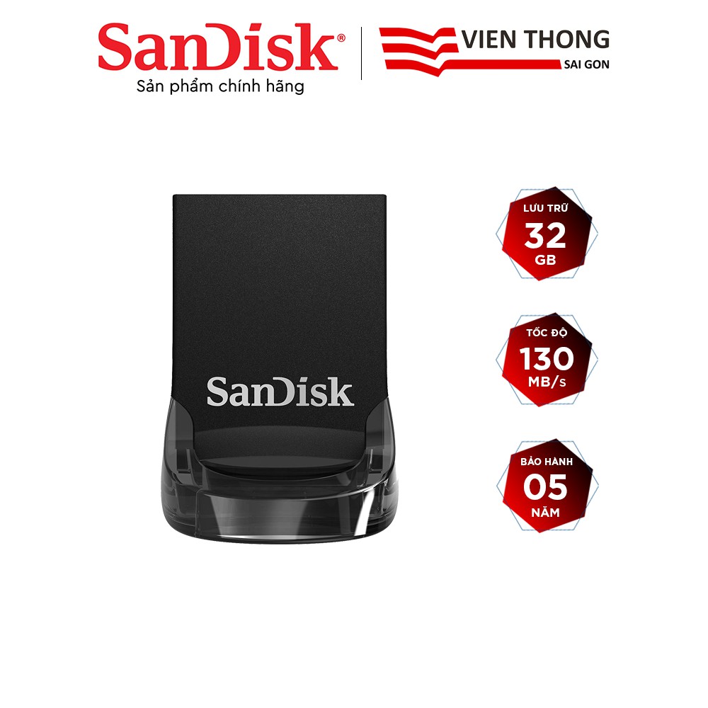 USB 3 1 SanDisk CZ430 32GB Ultra Fit Flash Drive upto 130MB s Hàng