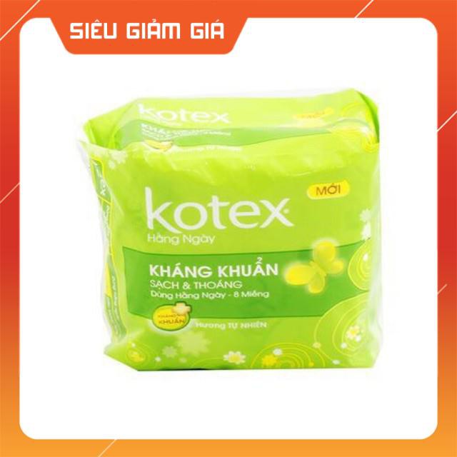 Băng Vệ Sinh Kotex Hằng Ngày Hương Tự Nhiên Kháng Khuẩn 8 Miếng