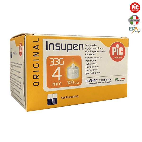 Hộp 100 kim bánh ú cho bút tiêm insulin 4mm PIC Solution 33G Shopee