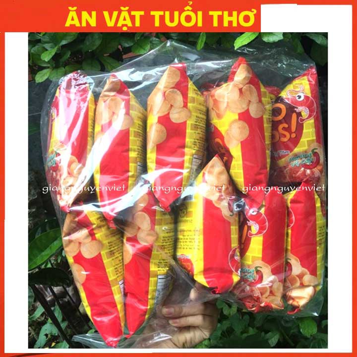 Bịch 10 gói bim bim snack Oishi bánh phồng tôm hương vị cay 12g gói nhỏ