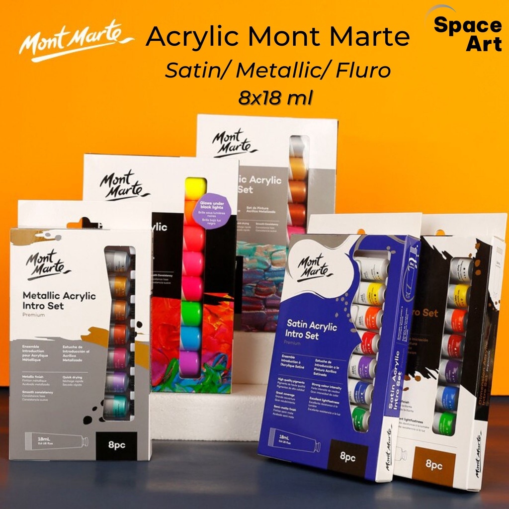 M U Acrylic Mont Marte M U Satin Metallic Fluro B X Ml Shopee