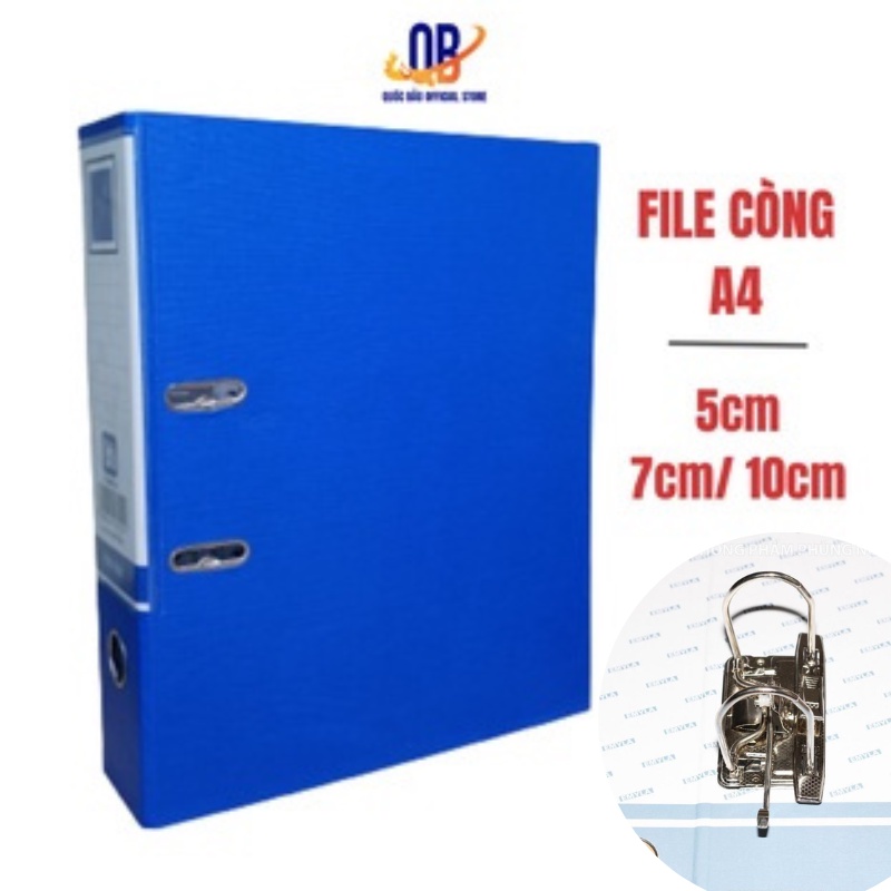 Bìa đựng tài liệu A4 Trà My File còng bật Khổ A4 5cm 7cm Xanh dương